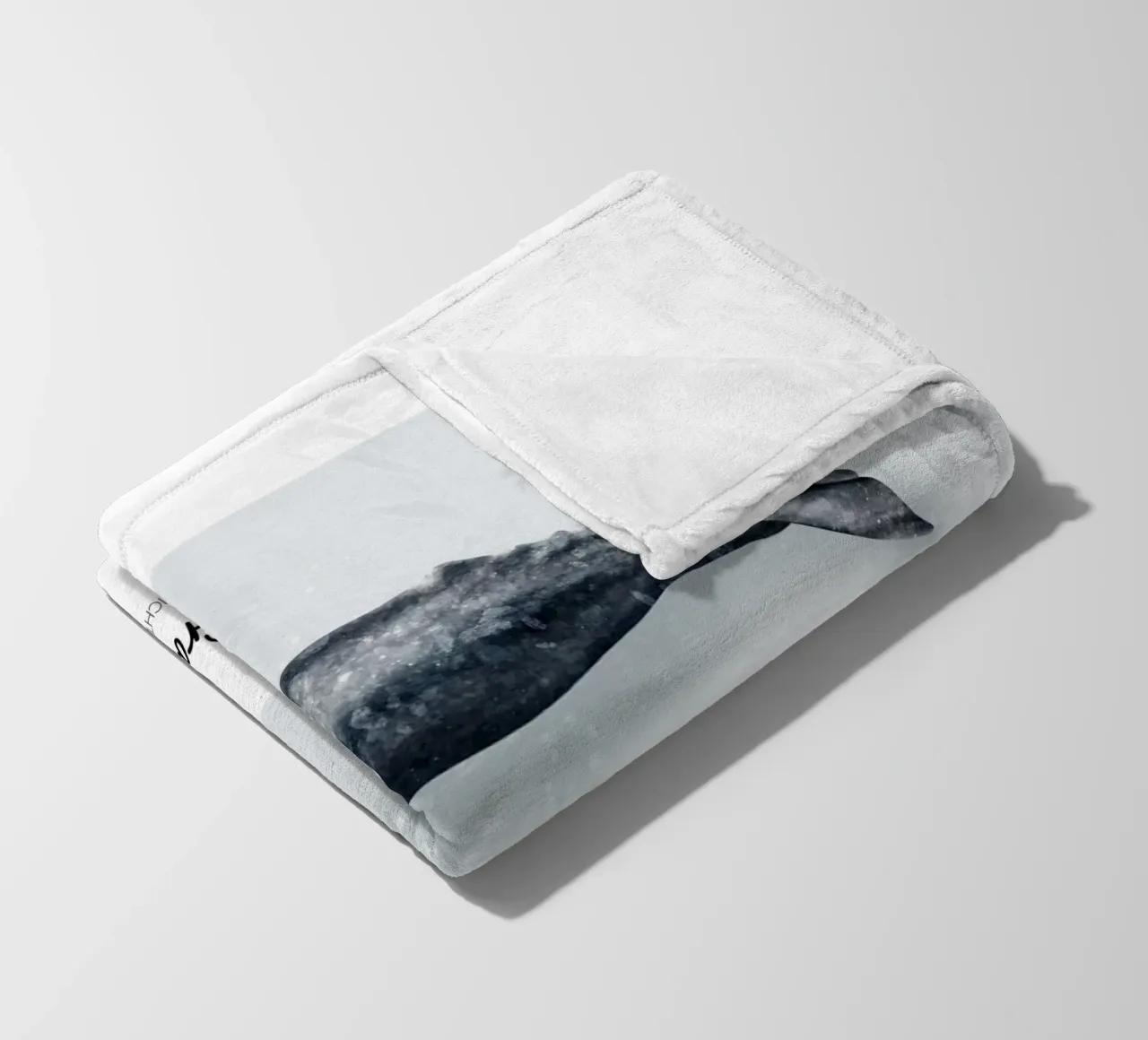 Grauwal - Illustrazione di Wale e Delfine coperta in pile da Moonlit Illustrations