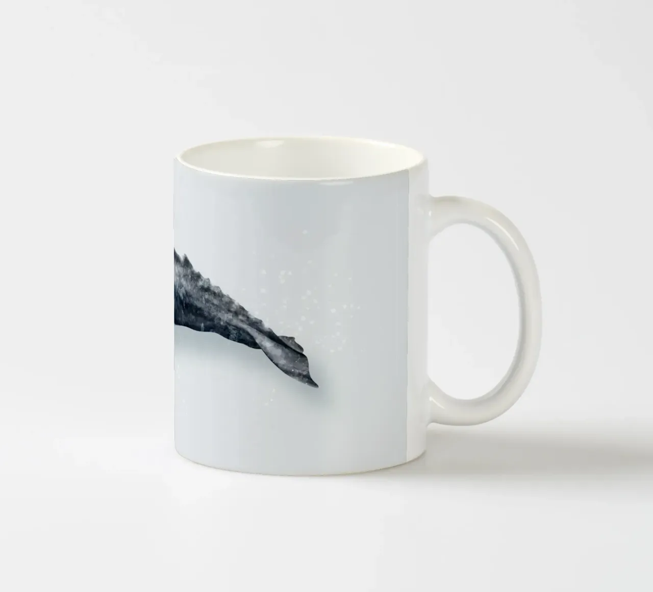 Grauwal - Illustrazione di Wale e Delfine tazza in ceramica da Moonlit Illustrations
