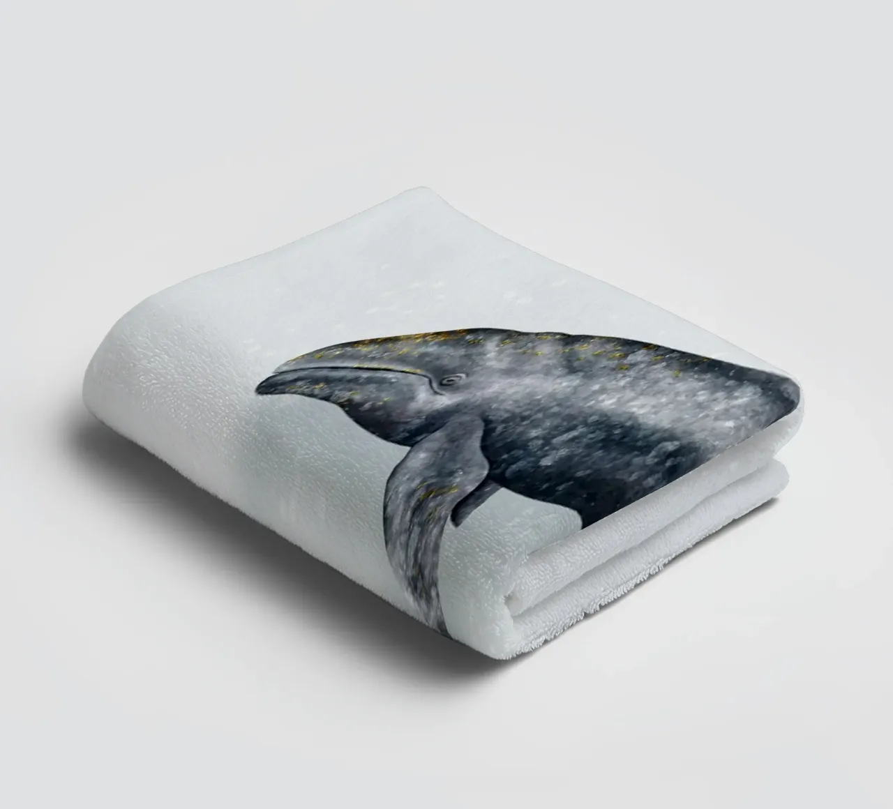 Grauwal - Illustrazione di Wale e Delfine asciugamano da bagno da Moonlit Illustrations
