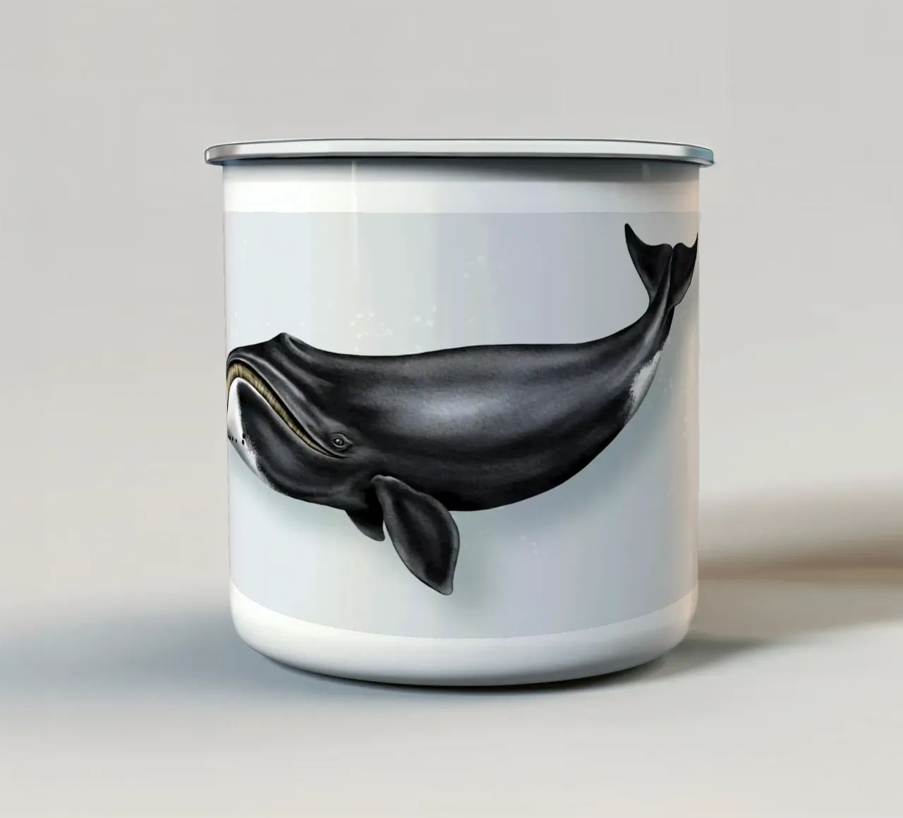 Balena Bowhead - Illustrazione di balene e delfini tazza in smalto da Moonlit Illustrations