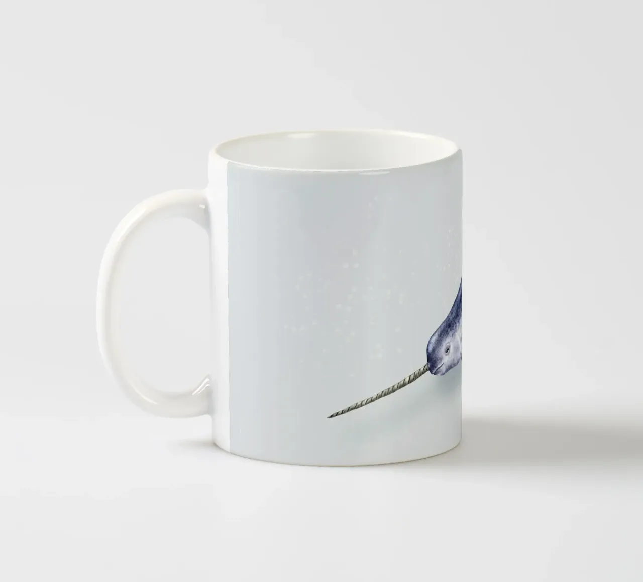 Narwhal - Wale & Delfine Illustration ceramic mug by Moonlit Illustrations