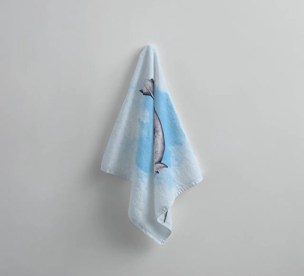 Narwhal - Watercolor towel by Moonlit Illustrations