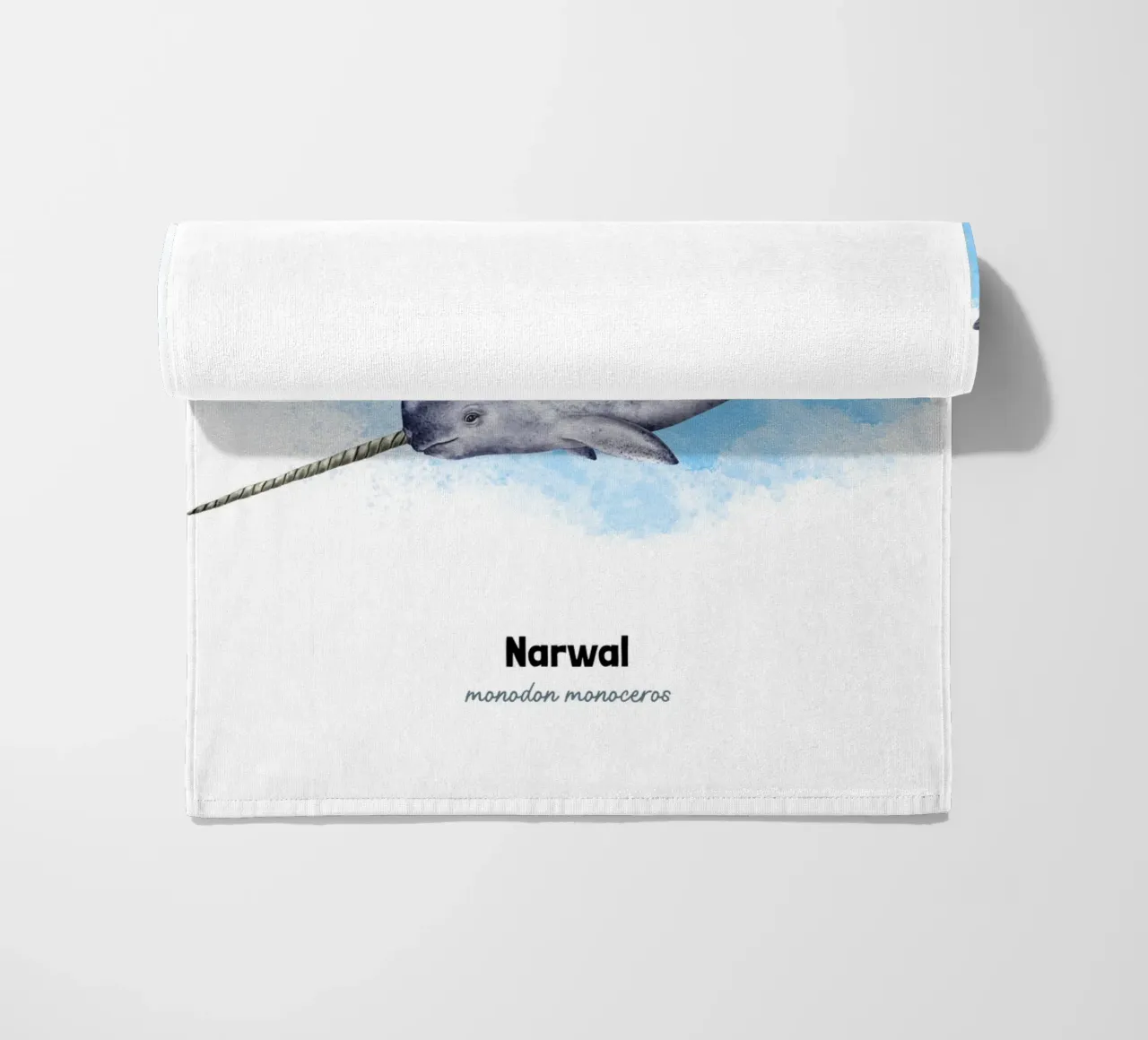 Narvalo - Acquerello telo mare da Moonlit Illustrations