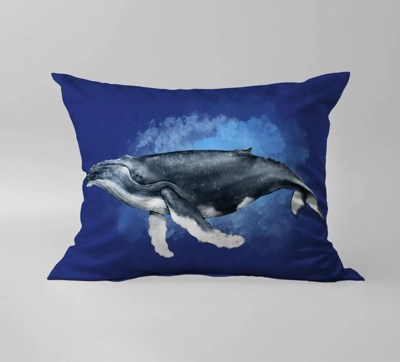 Buckelwal - Acquerello cuscino da Moonlit Illustrations