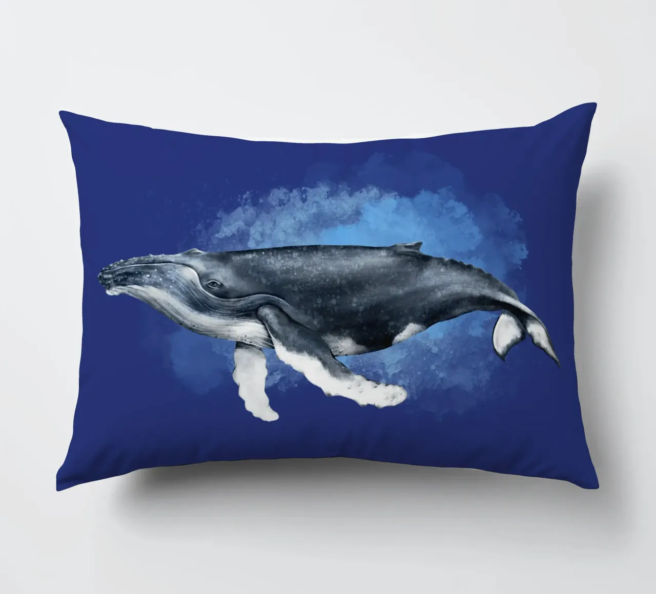 Buckelwal - Acquerello cuscino da Moonlit Illustrations