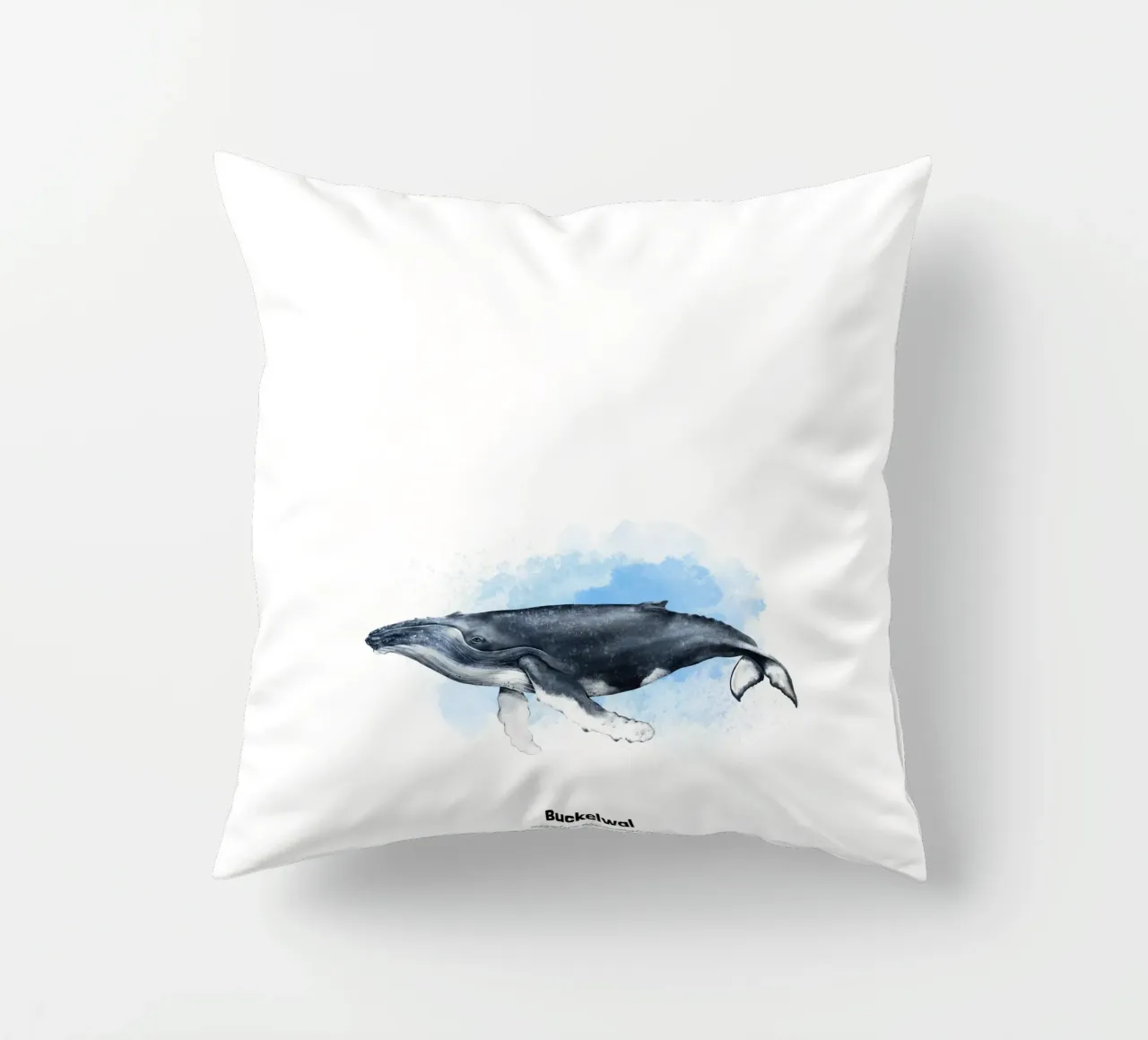 Buckelwal - Acquerello cuscino da Moonlit Illustrations