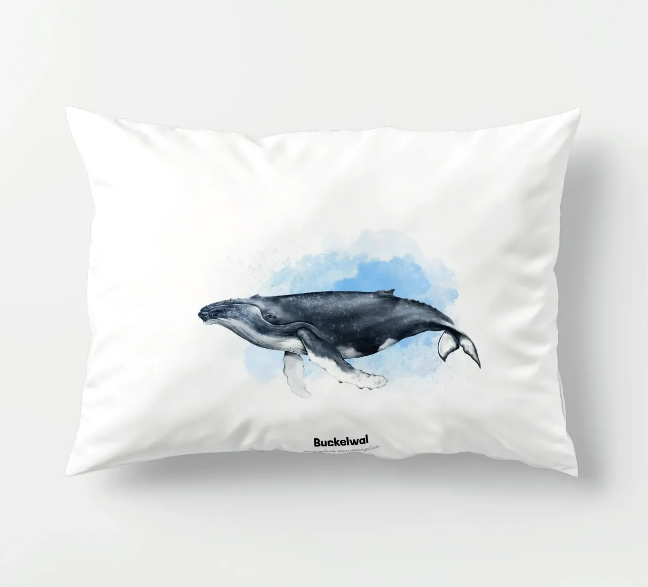 Buckelwal - Acquerello cuscino da Moonlit Illustrations