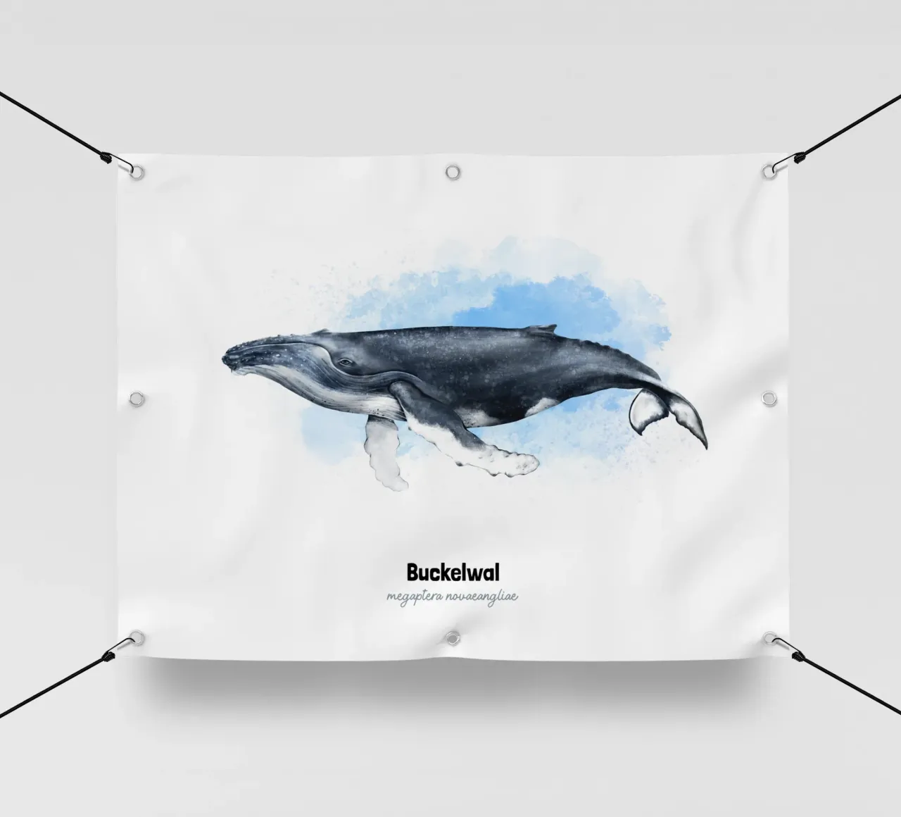 Buckelwal - Acquerello telo in pvc da Moonlit Illustrations