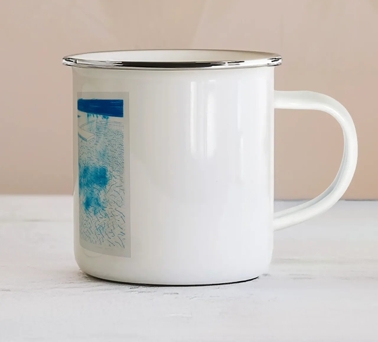 Litografia di acqua fatta di linee, 1978 tazza in smalto da khanrosie