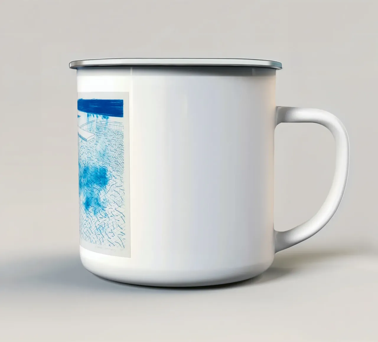 Litografia di acqua fatta di linee, 1978 tazza in smalto da khanrosie