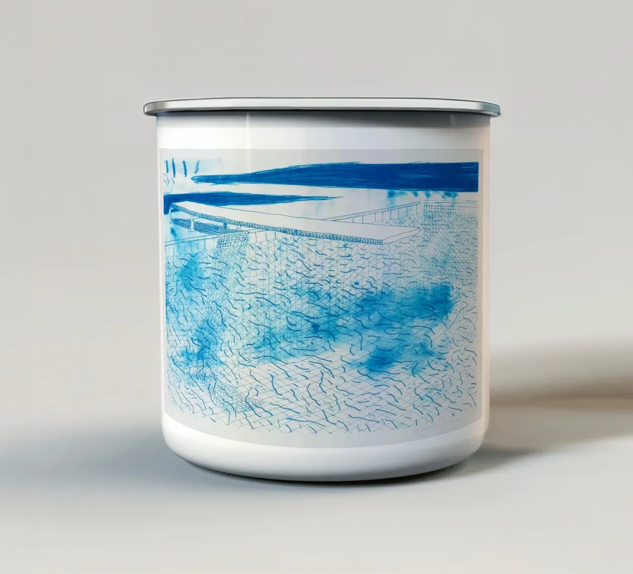 Litografia di acqua fatta di linee, 1978 tazza in smalto da khanrosie