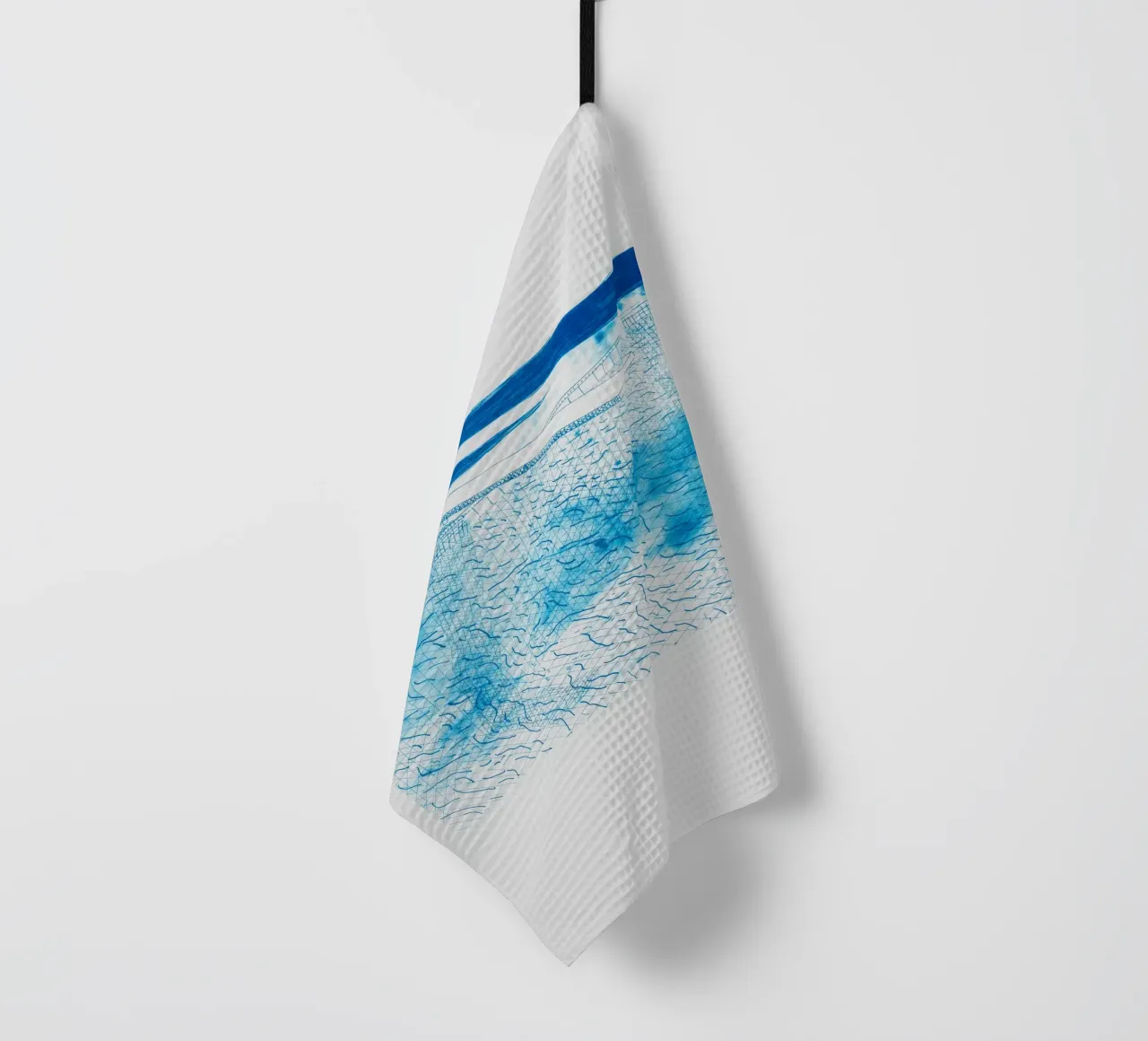 Lithographie d'une eau faite de lignes, 1978 torchon de khanrosie