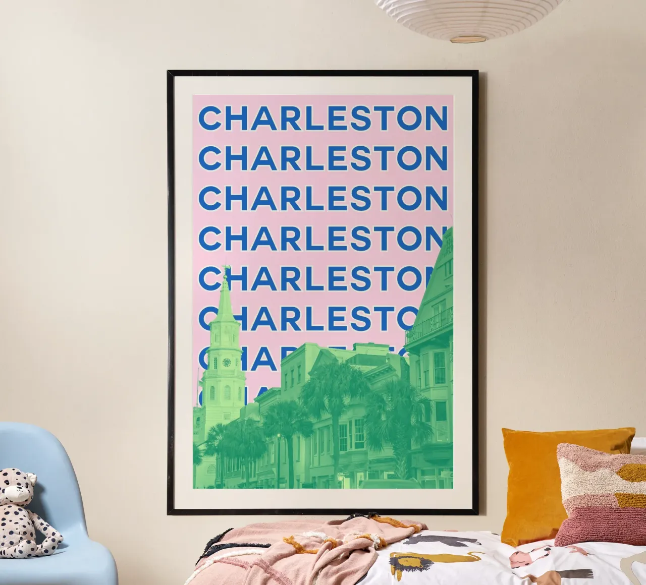 Levendige Abstracte Bloemsierkunst | Moderne Roos Print poster met houten frame van NorwesClub