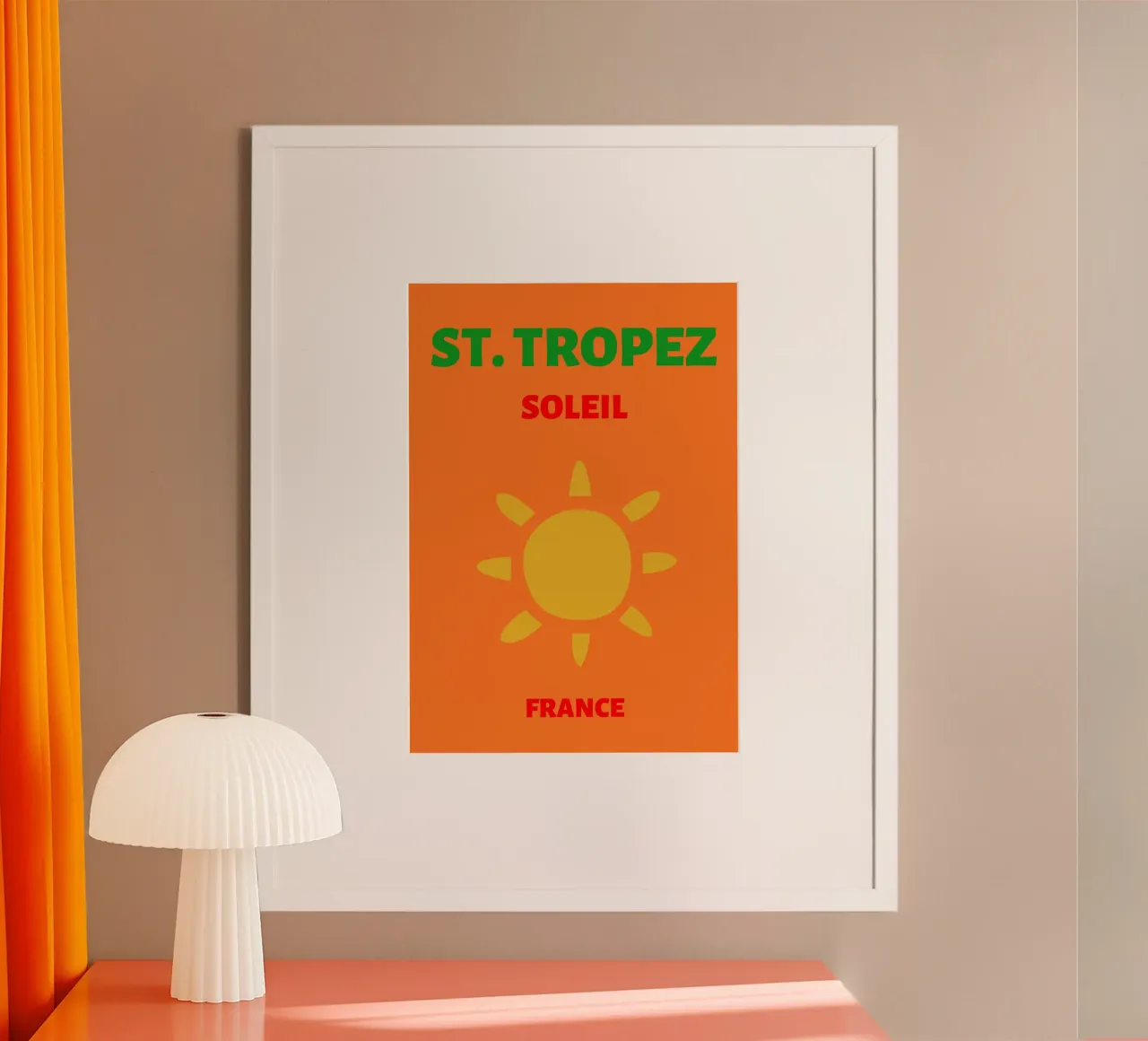 Poster solare di St. Tropez di J.F. Soleil - Pop Art Travel Vibe poster da NorwesClub