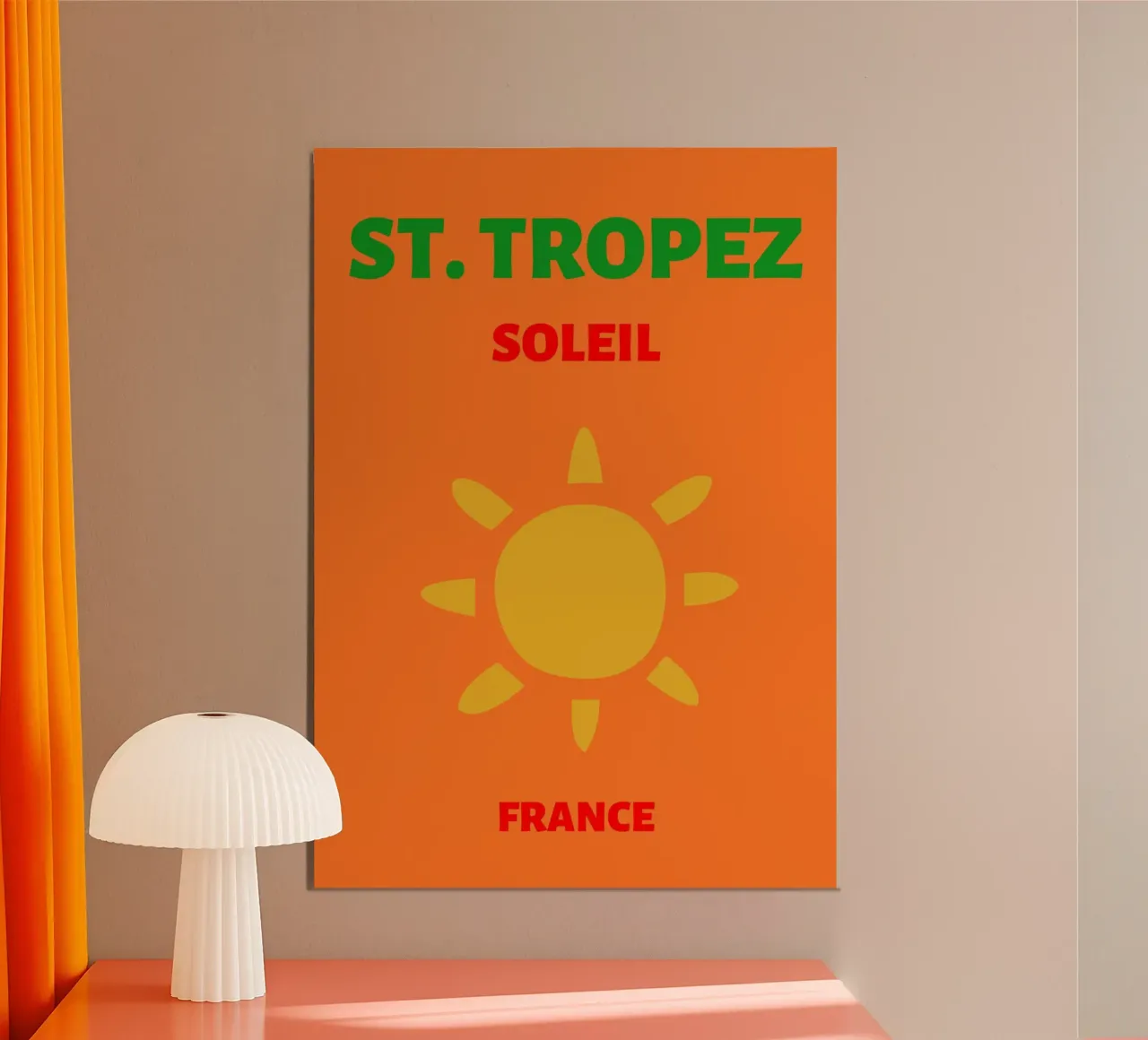Poster solare di St. Tropez di J.F. Soleil - Pop Art Travel Vibe poster da NorwesClub