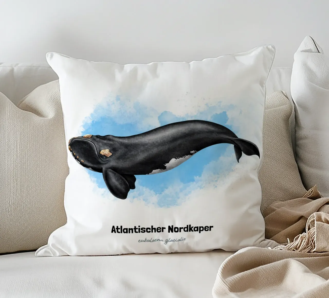 Gallo cedrone settentrionale - Acquerello cuscino da Moonlit Illustrations