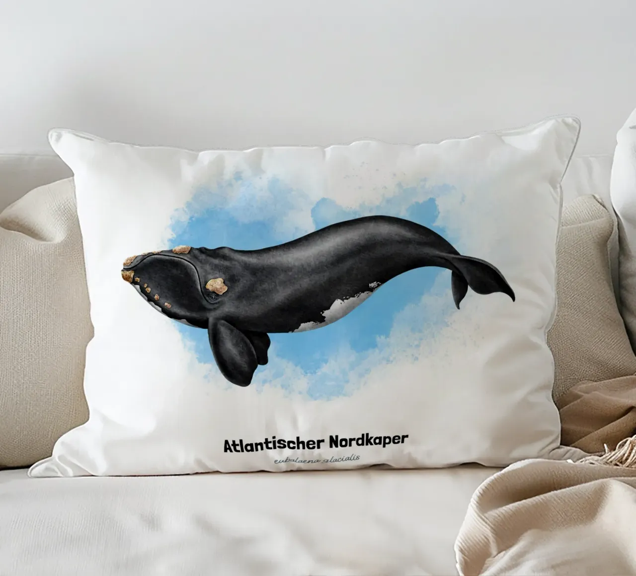 Gallo cedrone settentrionale - Acquerello cuscino da Moonlit Illustrations