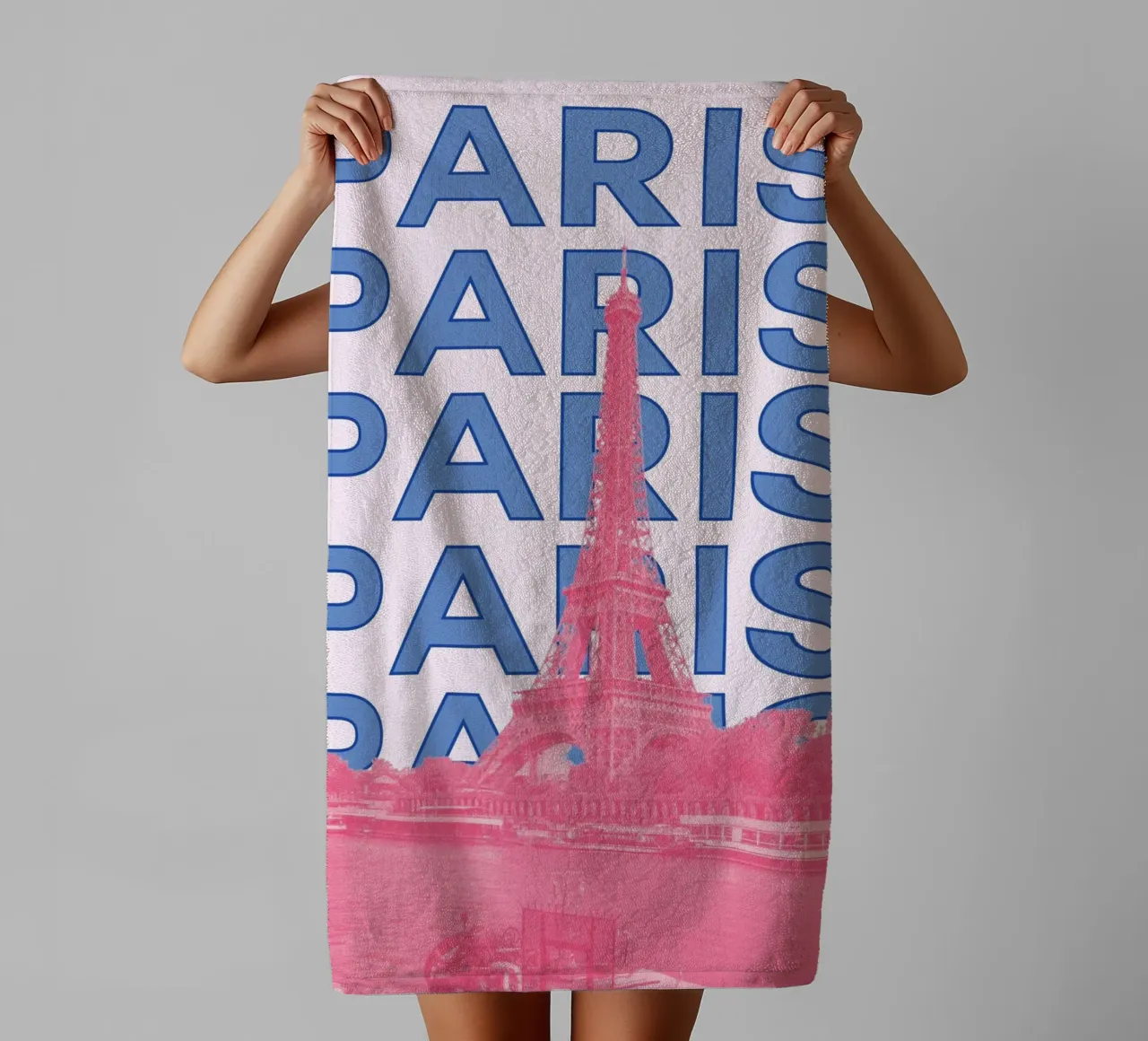 Parijs Eiffeltoren Poster door L.B. France - Moderne Pop Art badhanddoek van NorwesClub