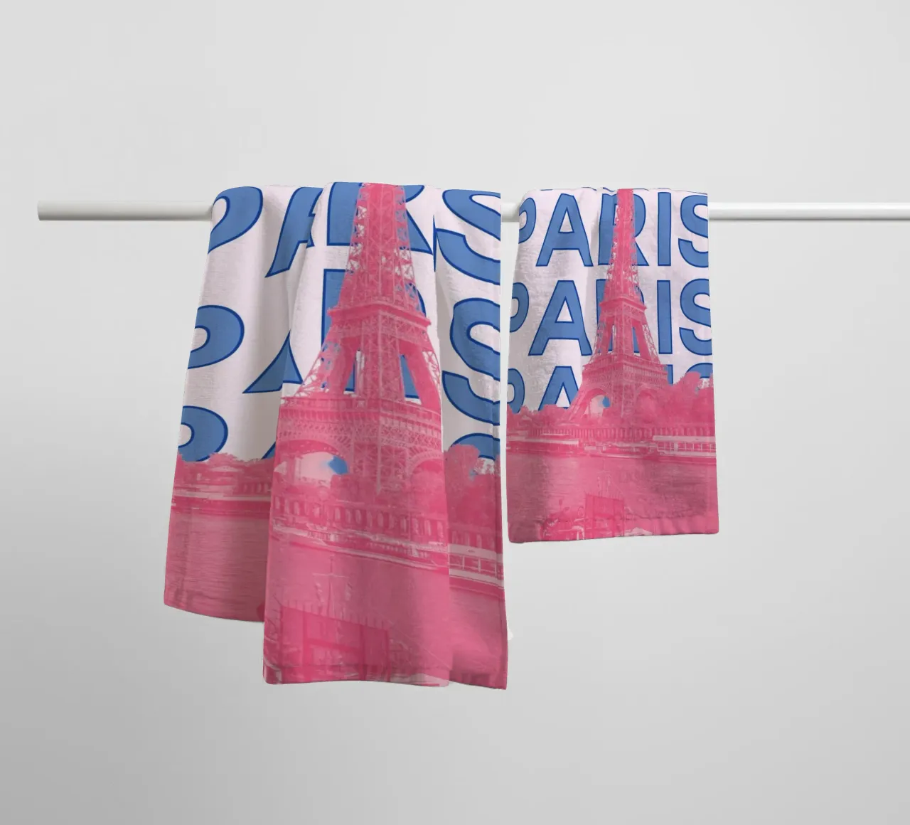 Parijs Eiffeltoren Poster door L.B. France - Moderne Pop Art badhanddoek van NorwesClub