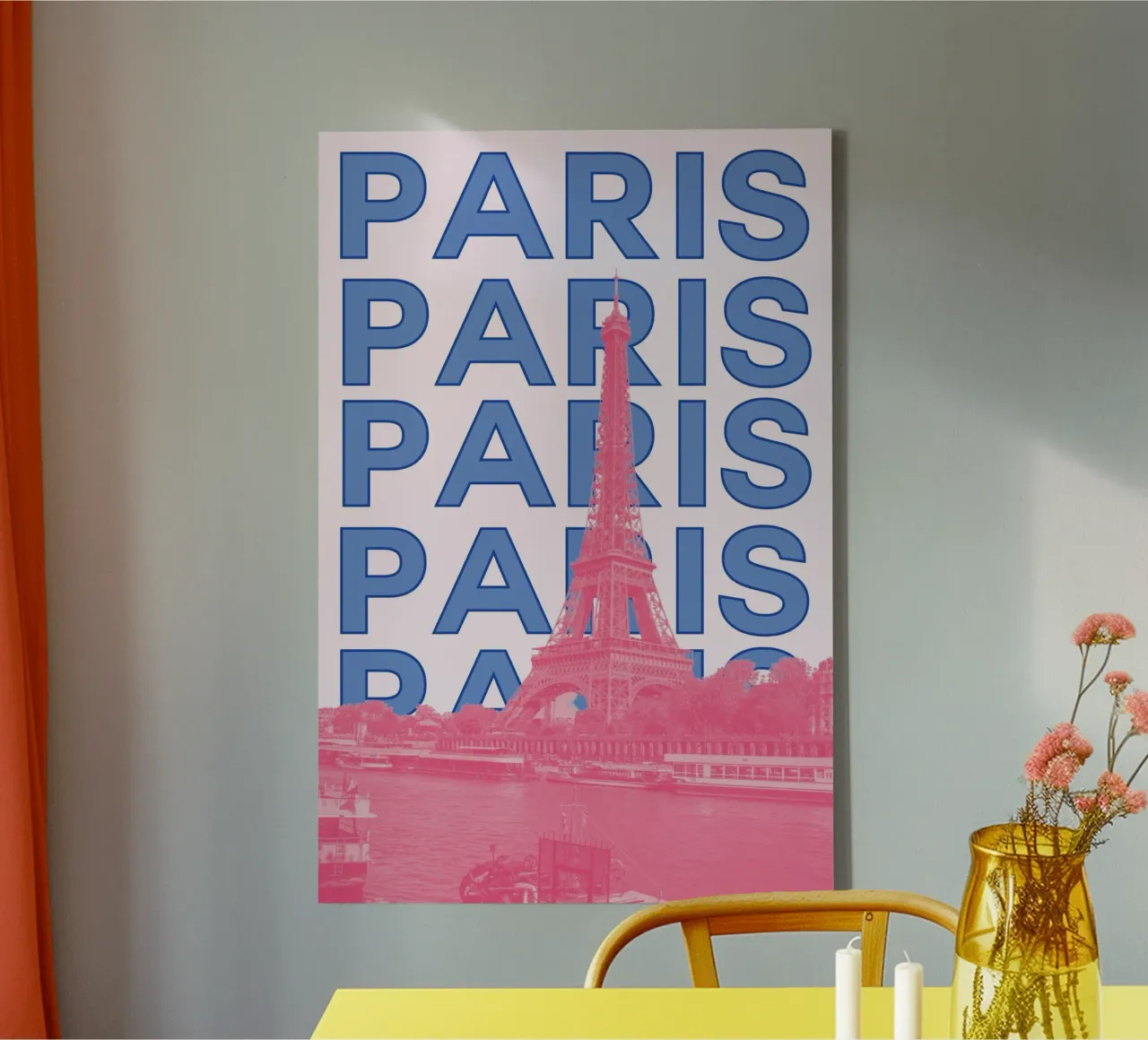 Poster della Torre Eiffel di Parigi di L.B. France - Pop Art moderna tela con Cornice a cassetta da NorwesClub