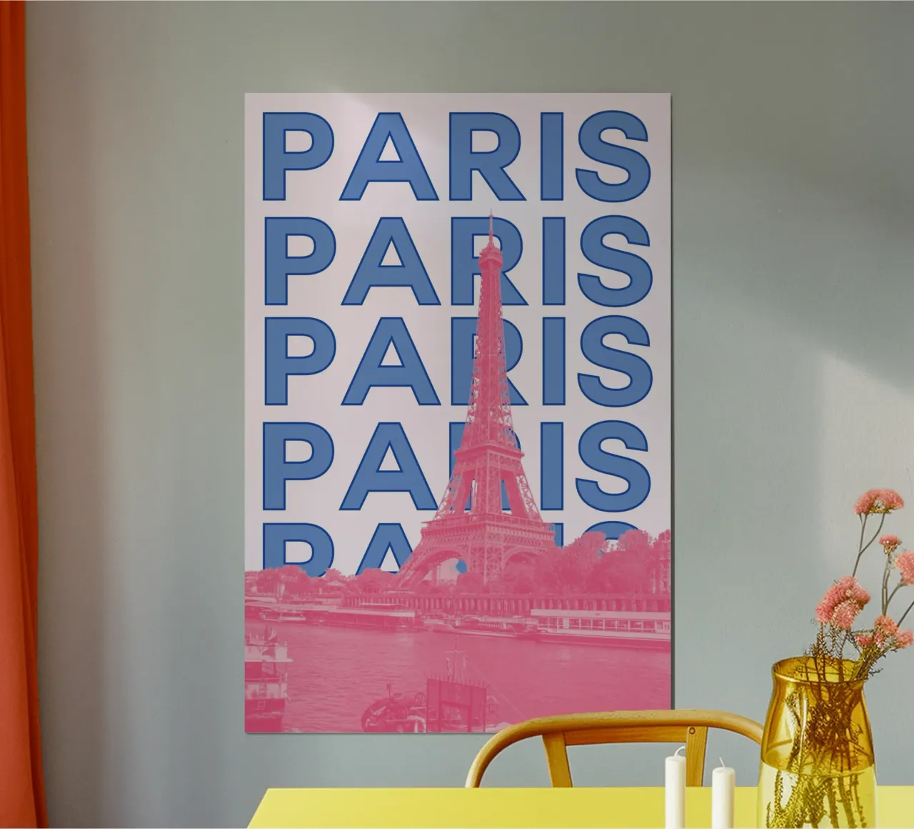 Paris Eiffel Tower Poster by L.B. France - Modern Pop Art poster by NorwesClub