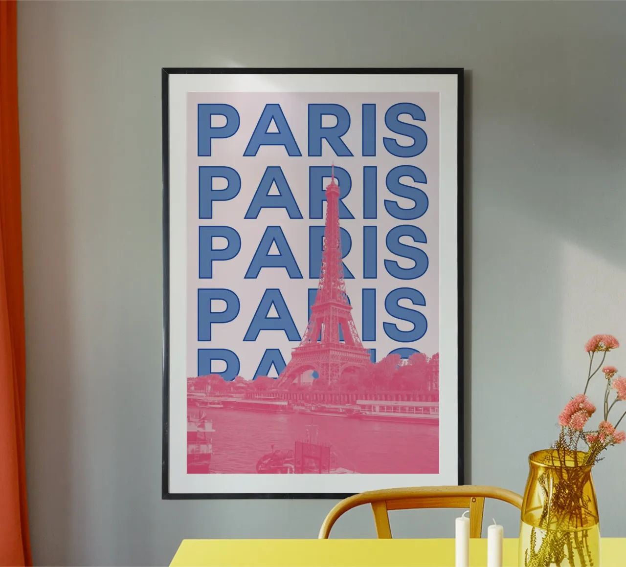 Paris Eiffel Tower Poster by L.B. France - Modern Pop Art poster by NorwesClub