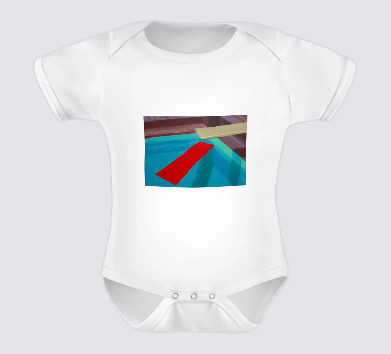 Foglio di plastica che galleggia in una piscina, 1977 body neonato maniche corte da khanrosie