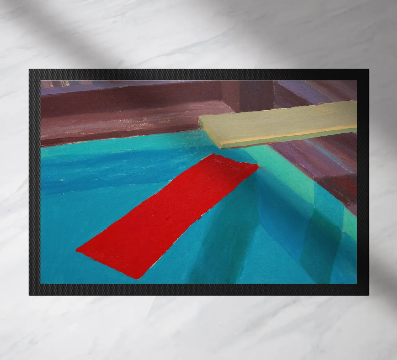 Pastic Sheet Floating in a Pool, 1977 doormat by khanrosie