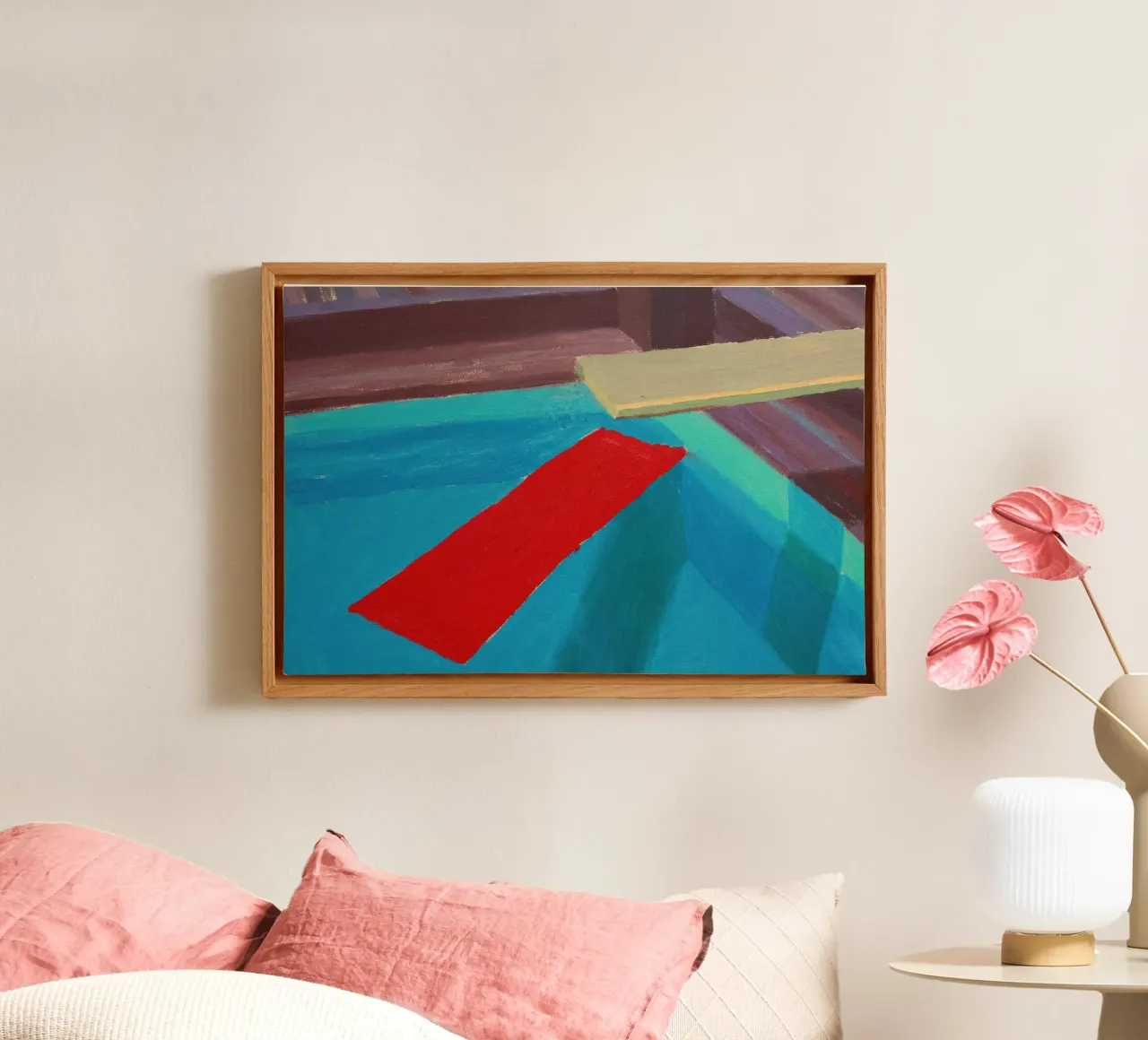 Pastic Sheet Floating in a Pool, 1977 canvas by khanrosie