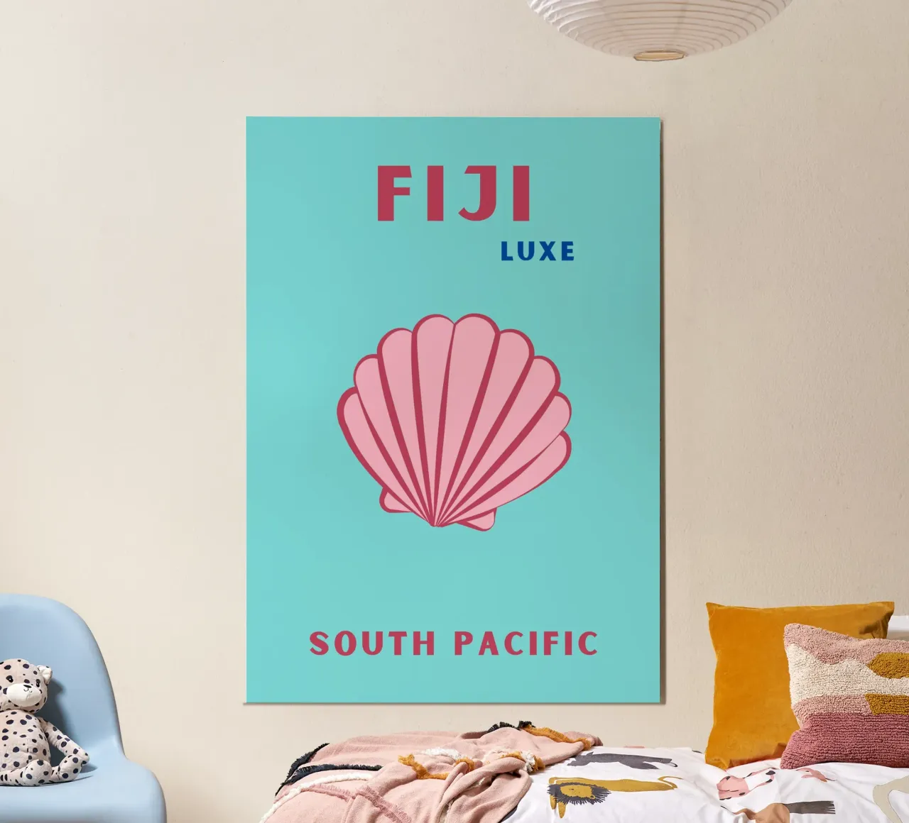 Conchiglia Fiji Luxe di M.J. Pacific - Pop Art Coastal Glam poster da NorwesClub