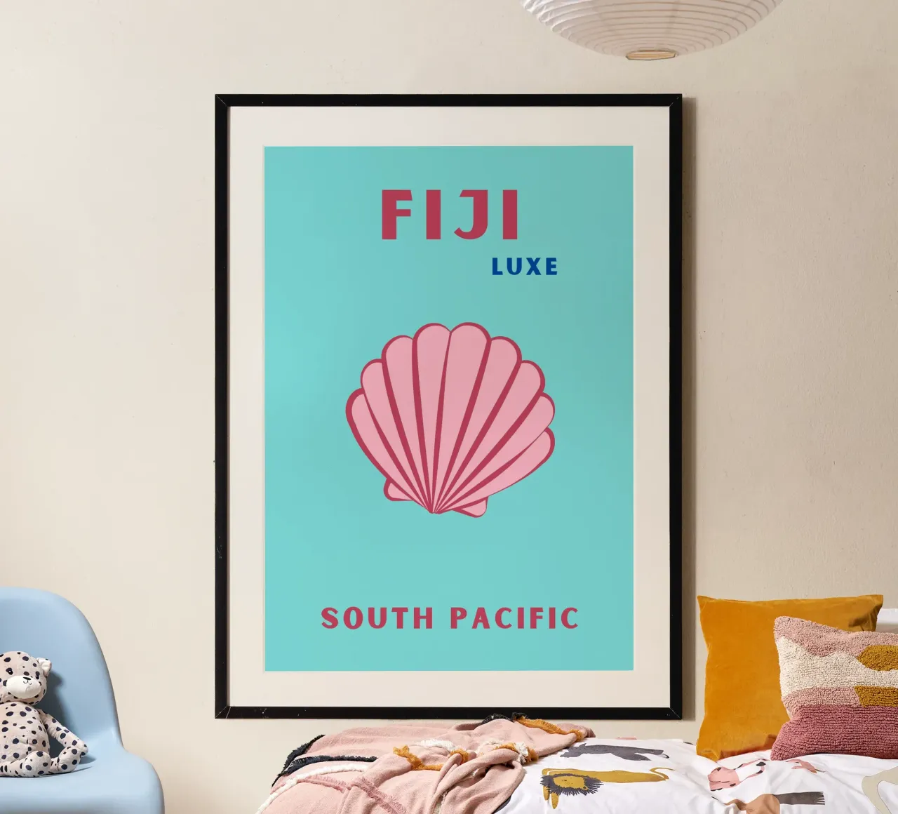 Conchiglia Fiji Luxe di M.J. Pacific - Pop Art Coastal Glam poster da NorwesClub