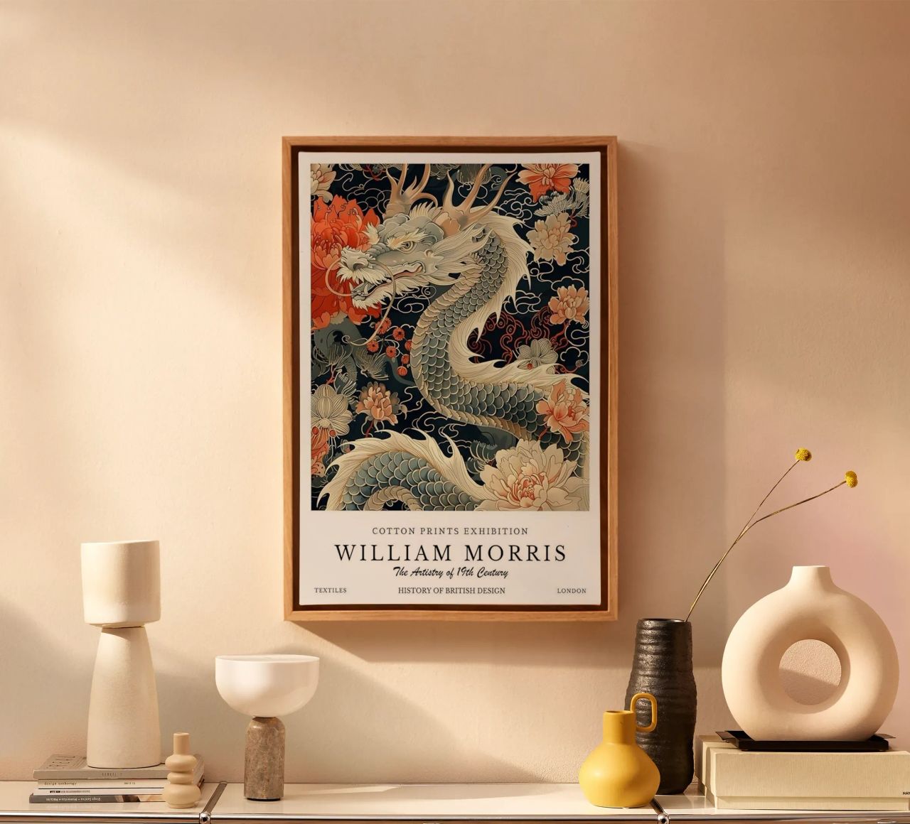 william morris - dragon entouré de fleurs toile de Art Crew Kbm