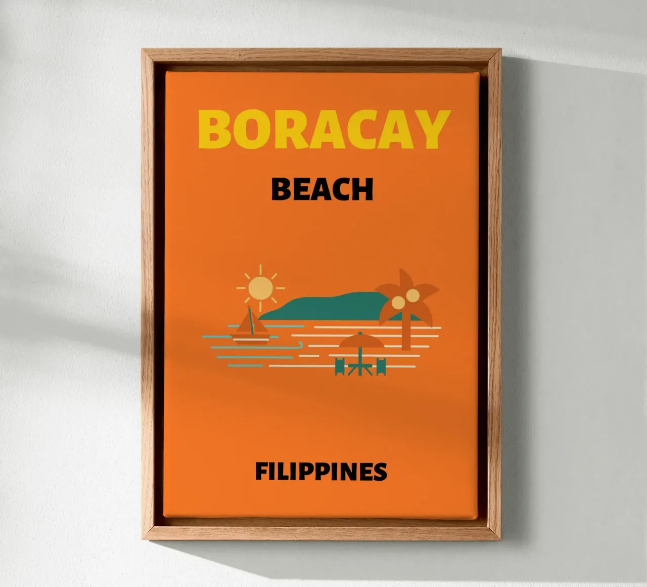 Boracay Beach Scenery door R.K. Filippijnen - Minimalistische Reizen canvas met Baklijst van NorwesClub