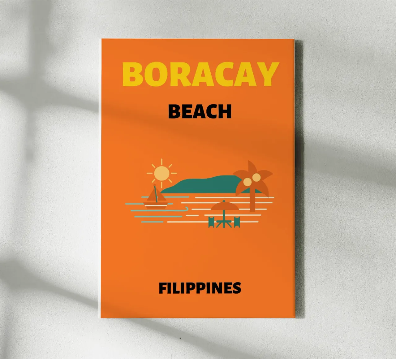 Boracay Beach Scenery door R.K. Filippijnen - Minimalistische Reizen canvas met Baklijst van NorwesClub