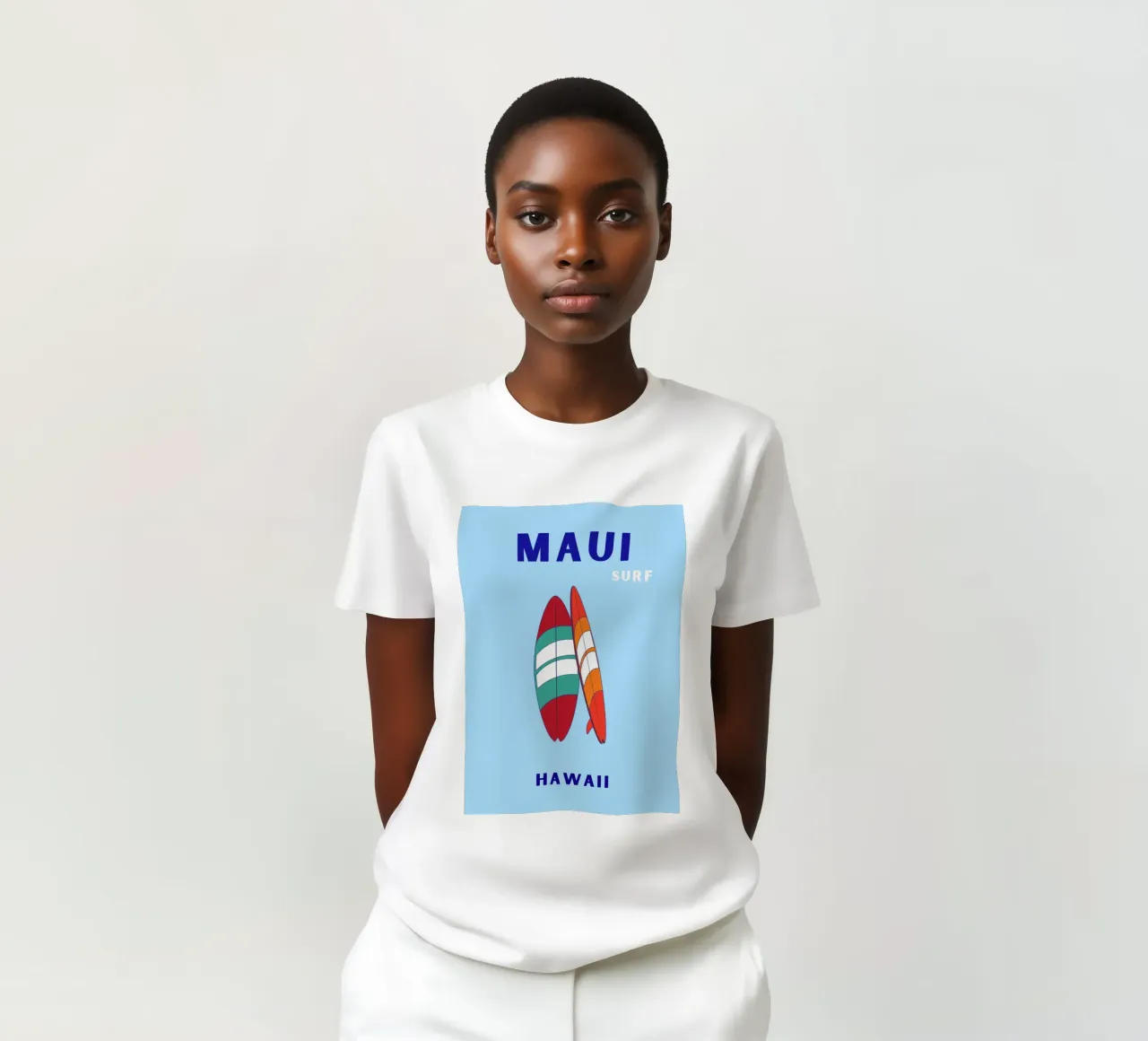 Maui Surf Art - Poster da spiaggia retrò e pop t-shirt da NorwesClub