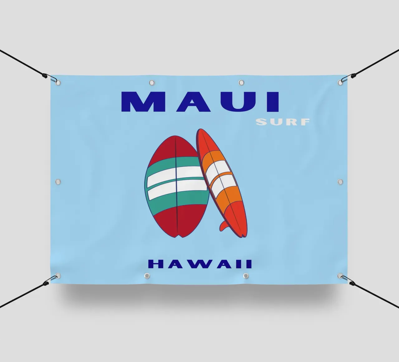 Maui Surf Art - Poster da spiaggia retrò e pop telo in pvc da NorwesClub
