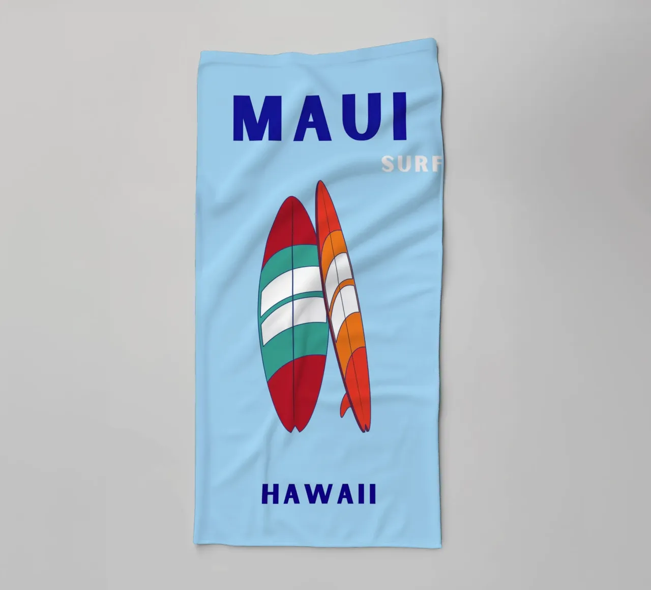 Maui Surf Art - Poster da spiaggia retrò e pop asciugamano da bagno da NorwesClub