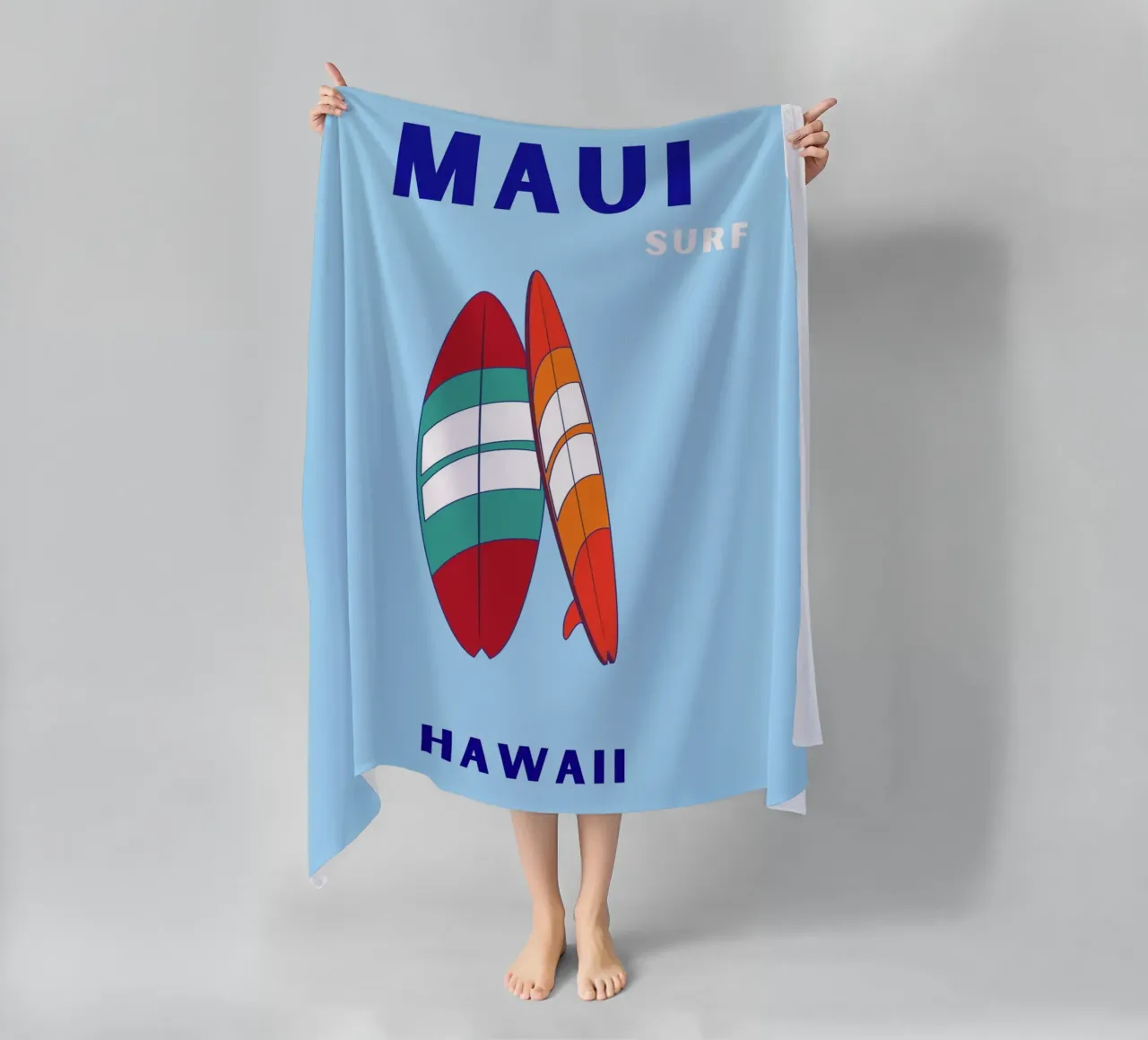 Maui Surf Art - Poster da spiaggia retrò e pop telo mare da NorwesClub