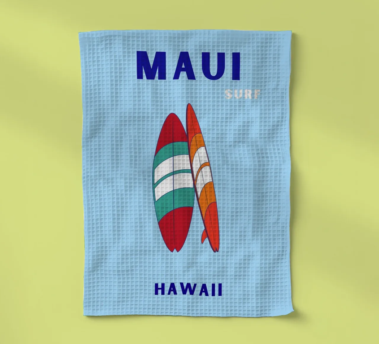 Maui Surf Art - Poster da spiaggia retrò e pop canovaccio da cucina da NorwesClub