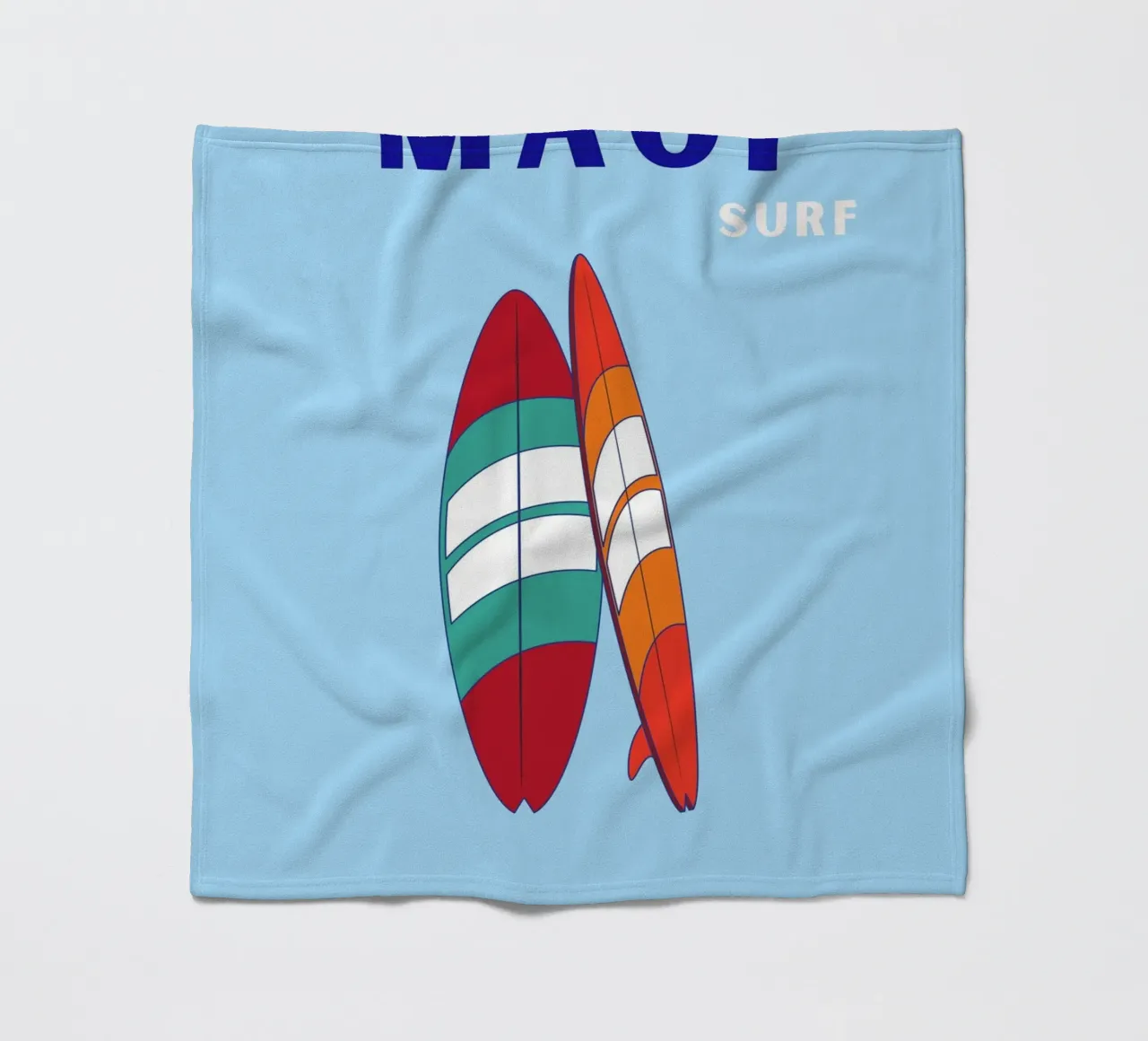 Maui Surf Art - Poster da spiaggia retrò e pop coperta in pile da NorwesClub