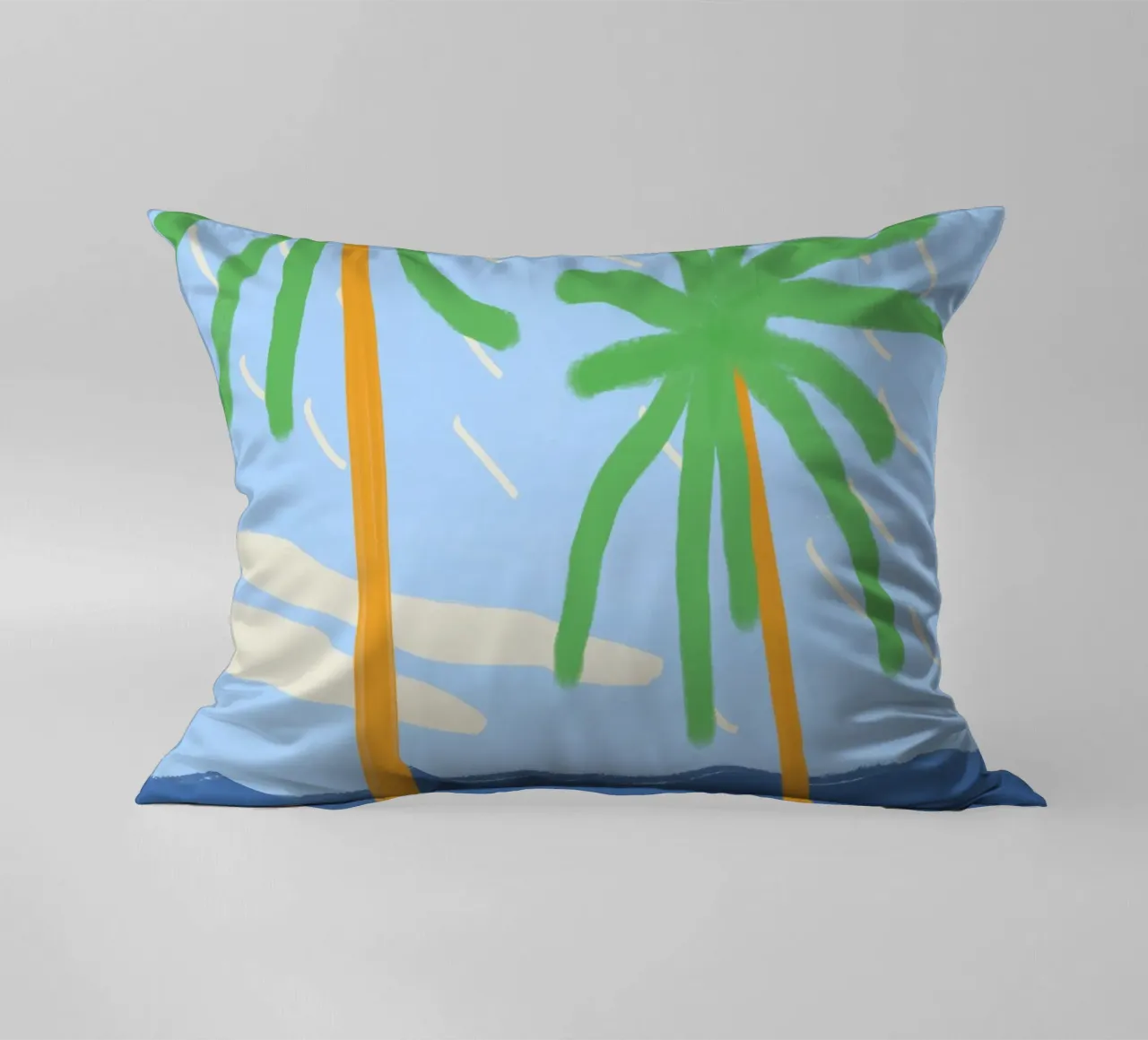 Illustrazione delle vacanze a Palm Beach cuscino da Little Dean
