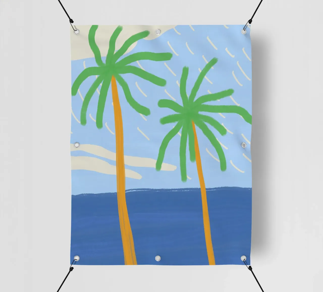 Illustrazione delle vacanze a Palm Beach telo in pvc da Little Dean
