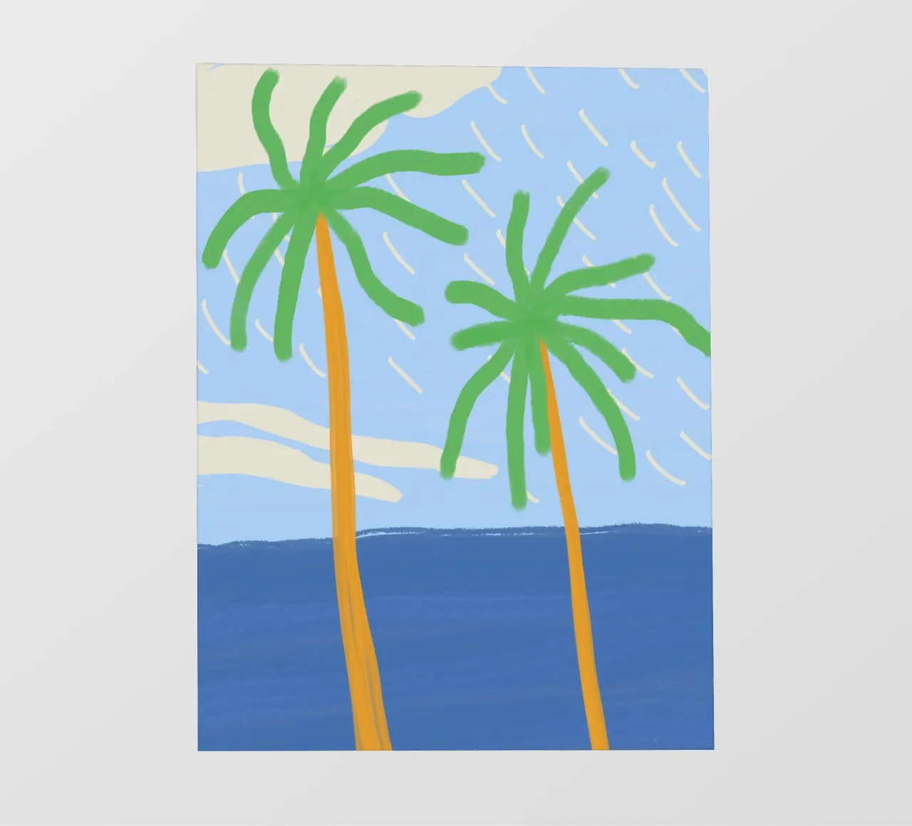 Illustrazione delle vacanze a Palm Beach telo in pvc da Little Dean