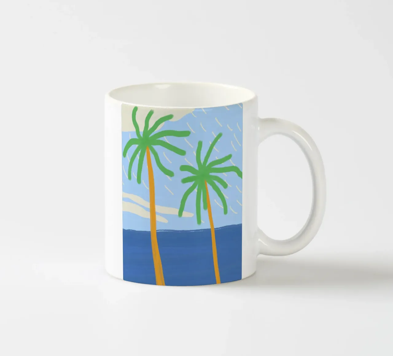 Illustrazione delle vacanze a Palm Beach tazza in ceramica da Little Dean