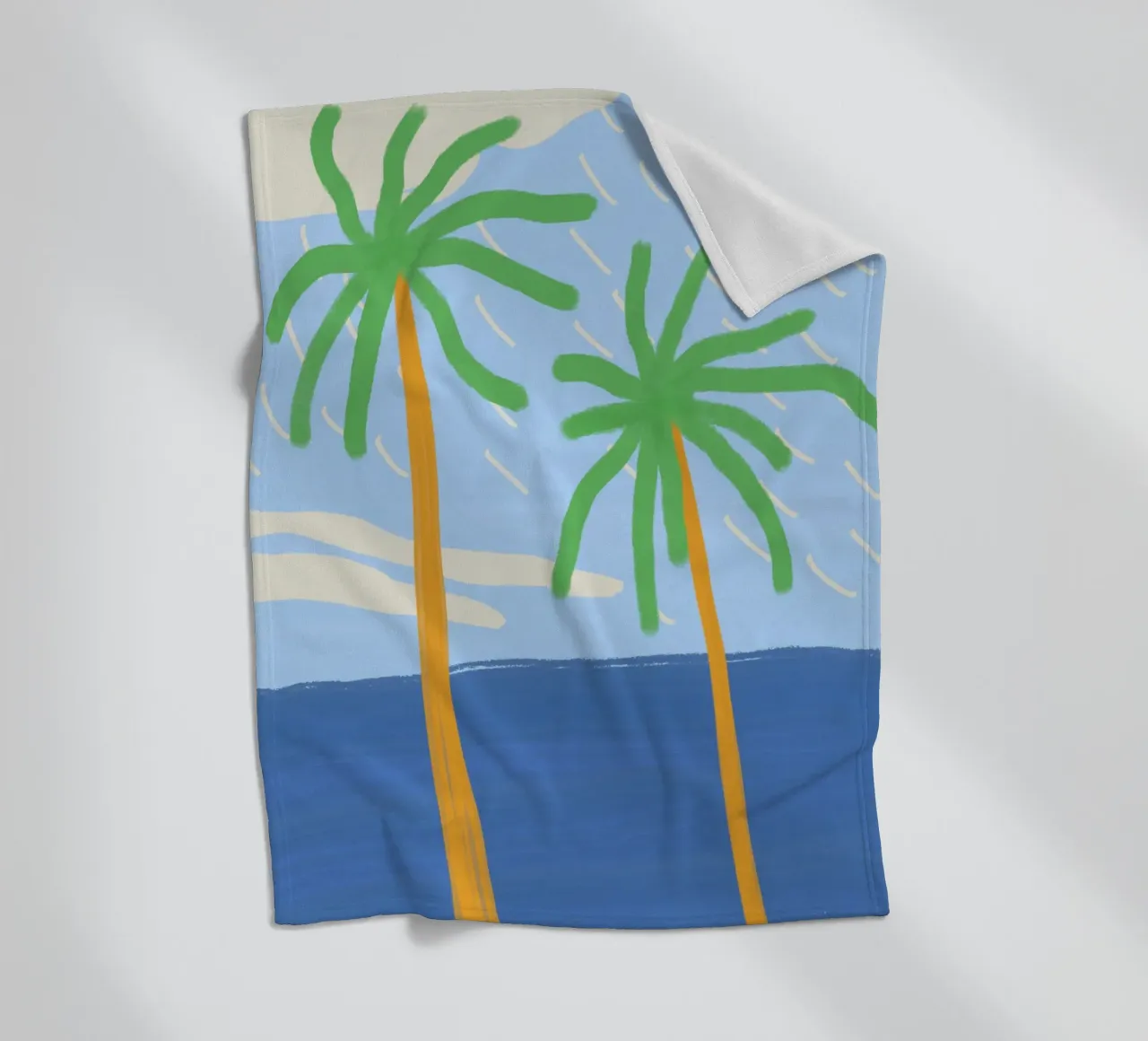 Illustrazione delle vacanze a Palm Beach coperta in pile da Little Dean