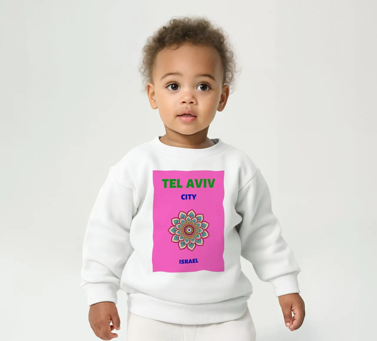 Mandala di Tel Aviv - Poster di viaggio Boho Chic felpa neonato da NorwesClub