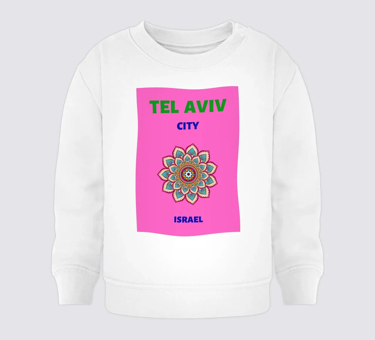 Mandala di Tel Aviv - Poster di viaggio Boho Chic felpa neonato da NorwesClub