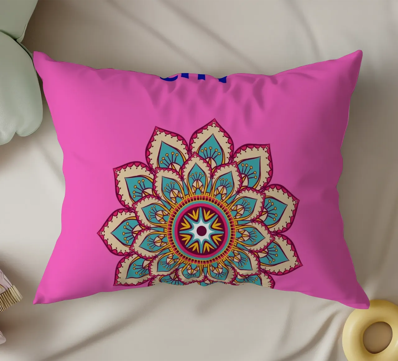 Mandala di Tel Aviv - Poster di viaggio Boho Chic cuscino da NorwesClub