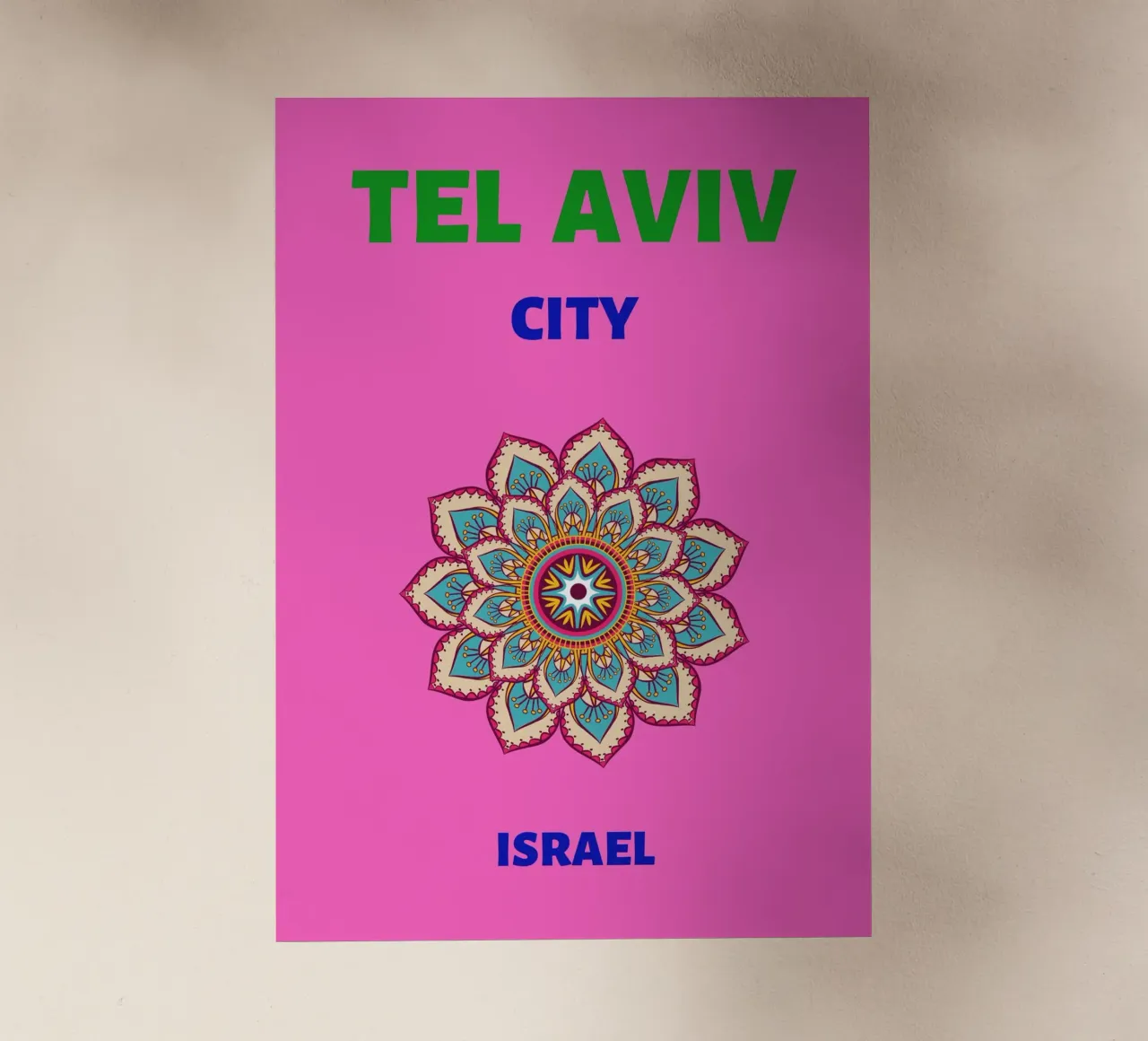 Mandala di Tel Aviv - Poster di viaggio Boho Chic pellicola backlit da NorwesClub