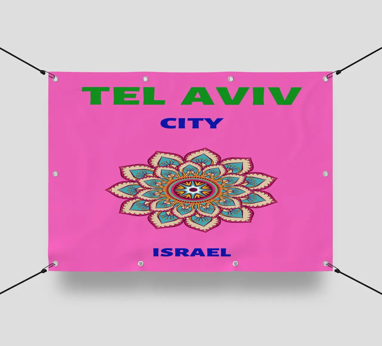 Mandala di Tel Aviv - Poster di viaggio Boho Chic telo in pvc da NorwesClub